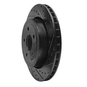 Jeep Grand Cherokee Brake Rotor (1) - Rear Right - R1 Concepts - Drilled & Slotted - Black - `06-`10